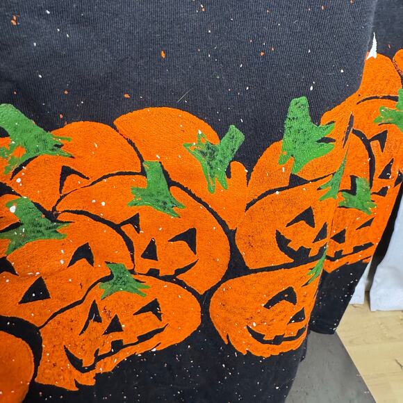 L.A. Artwear Handmade Halloween Maxi Dress Ghost Eyes Pumpkin Print Small/Medium - Picture 5 of 8